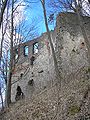 Südwestteil der Burg mit dem Palas und dem Torbau (rechts)