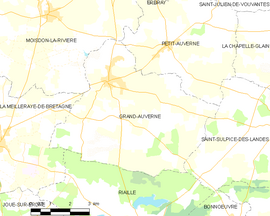 Mapa obce Grand-Auverné