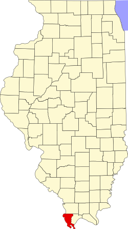 Karte von Alexander County innerhalb von Illinois