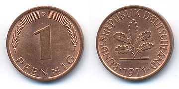 1 Pfennig der Deutschen Mark (Bundesrepublik Deutschland)