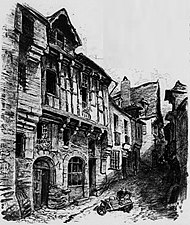 Vitré : près de l'ancienne Porte d'En-Bas (vers 1900).