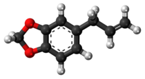 Ball-and-stick model of safrole