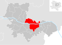 Kommunens läge i distriktet Tulln