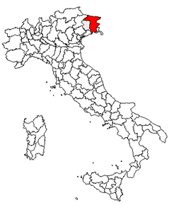 Poziția regiunii Provincia di Udine
