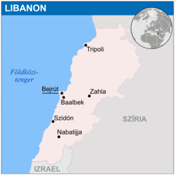 Libanon térképe