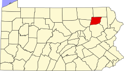 Karte von Wyoming County innerhalb von Pennsylvania