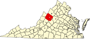 Map of Virginia highlighting Augusta County