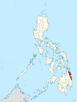 Mapa ning Caraga ampong Surigao del Sur ilage