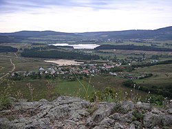 Hegyesd település látképe a 281 méter magas Hegyesd hegyről