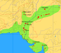 Ausdehnung und wichtigste Stätten der Indus-Kultur