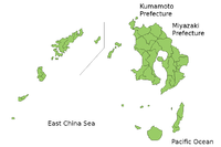 Carte de la préfecture de Kagoshima.