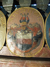 Anton Ferdinand von Zedtwitz im Roten Adlerorden, Ordensschild in der Ordenskirche in St. Georgen (Bayreuth)