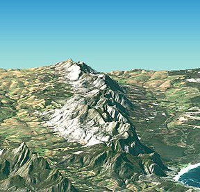 Ooswaartse uitsig m.b.v. 'n verwerkte satellietbeeld