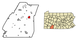 Location of Indian Lake in Somerset County, Pennsylvania.