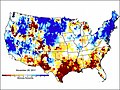 Image 12National map of groundwater and soil moisture in the United States. It shows the very low soil moisture associated with the 2011 fire season in Texas. (from Wildfire)