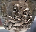 The Roman Warren Cup, silver التقبيب work