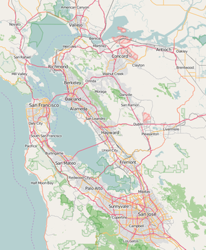 Map showing the location of Marin Islands National Wildlife Refuge