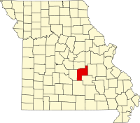 Map of Misuri highlighting Phelps County