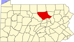 Karte von Lycoming County innerhalb von Pennsylvania