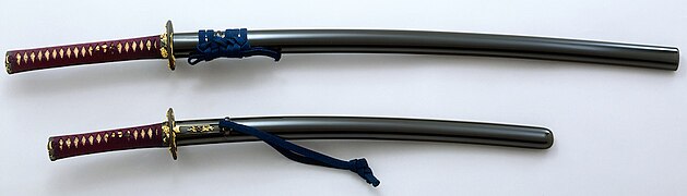 Daishō, black waxed scabbards. 19th century, Edo period. Tokyo Fuji Art Museum.