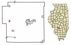 Location of Ripley in Bond County and Illinois