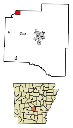 Location of Tull in Grant County, Arkansas.