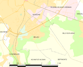 Mapa obce Belleu