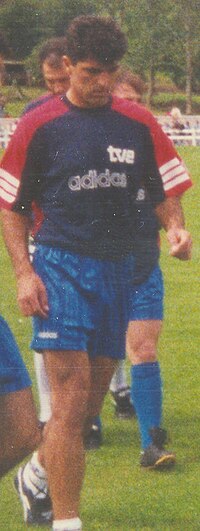 Miguel Ángel Nadal 1994 medan han tränade med Spanien.