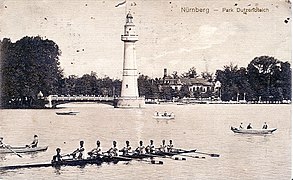 Der 1936 gesprengte Leuchtturm am Dutzendteich