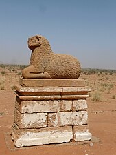 Meroitic spirals on a ram of the alley of the Amun Temple of Naqa, unknown sculptor, 1st century AD, stone, in situ