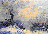 The small branche of the Seine at Bas Meudon, Snow and Sunlight, ca.1890