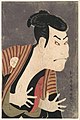 Dramatik yüz ifadesi yapan Japon aktörün renkli illustrasyonu