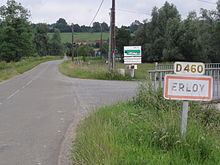 Entrée d'Erloy au pont sur l'Oise.