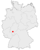 Deitschlandkoartn, Position vo Frankfurt heavoaghom