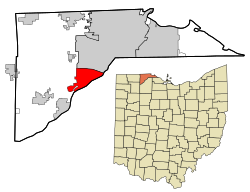 Location in Lucas County and the state of Ohio.