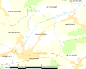 Poziția localității Gommersdorf