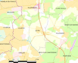 Mapa obce Le Pin