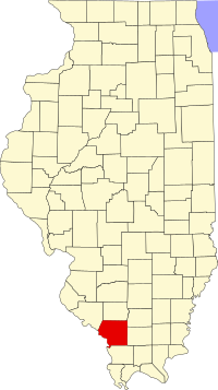 Locatie van Jackson County in Illinois