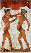 Fresque d'Akrotiri : enfants boxant.