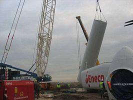 Bouw Eneco windpark in Halderberge