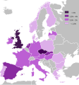 Consum d'èxtasi a la Unió Europea sobre enquestes recollides entre 2002 i 2006 segons l'Estat. Dades elaborades per lEuropean Monitoring Centre for Drugs and Drug Addiction.