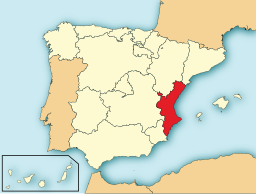 Situo de Valencia Komunumo enkadre de Hispanio