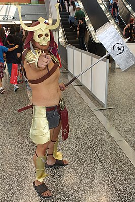 Cosplayer Shao Kahn tijdens Montreal Comic-con 2015.