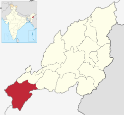 Peren District's location in Nagaland