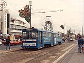 Centenary tram No. 642 at the Pleasure Beach in August 1990