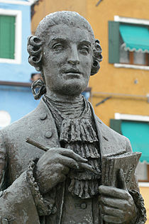 Estatua de Baldassare Galuppi en Burano (Venecia, Italia)