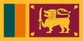 Bandera de Sri Lanka amb bordura d'or.