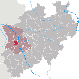 Läget för Krefeld i Regierungsbezirk Düsseldorf, Nordrhein-Westfalen