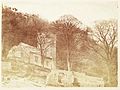 Lun o'r eglwys gan John Dillwyn Llewelyn (1810-1882), ac adfeilion y Rheithordy