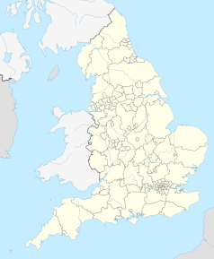 Mapa konturowa Anglii, u góry znajduje się punkt z opisem „Durham University”